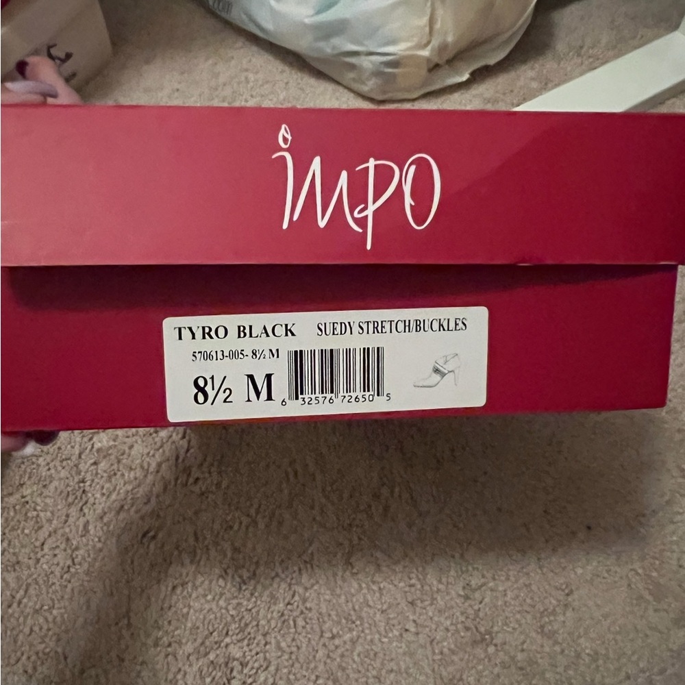 Impo Black Suede Buckle Shoes